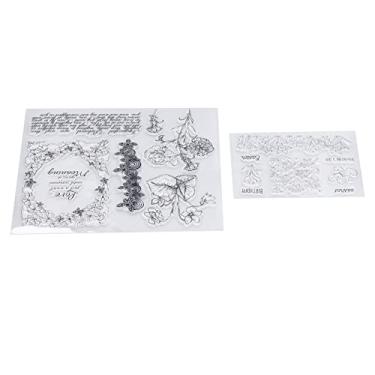 Imagem de Conjunto de selos transparentes com design transparente, selos artesanais DIY para fazer cartões de scrapbooking, diário, cartões comemorativos, convites, envelopes, material TPR,