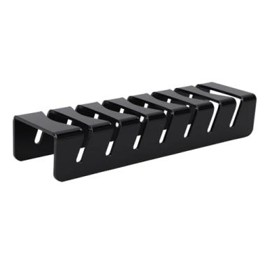 Imagem de POCREATION Armazenamento de boné de Beisebol, Rack de Chapéu Elegante e Claro para 7 Tampas Com Material de Acrílico, Nenhuma Instalação de Parede Necessária, Ideal para Salas de Estar, (BLACK)
