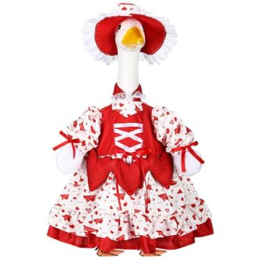 Imagem de Suzile Vestido de ganso de dia dos namorados, roupas para 58 cm de altura de cimento ou plástico, fantasia de ganso para quintal, gramado, jardim, pátio, estátua, Natal, Papai Noel, decoração de Natal