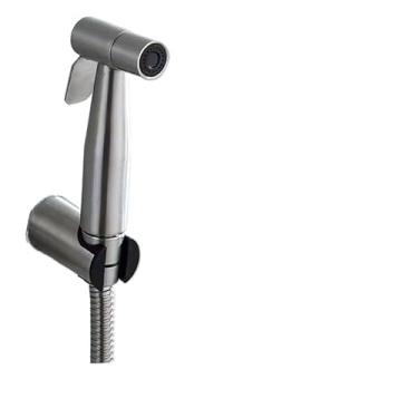 Imagem de Ducha Higiênica Com Registro Torneira Dupla Escovado Banheiro Lavabo(AA-Prata-1.3M)