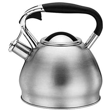 Imagem de Chaleira de fogão para fogão, chaleira de acampamento, chaleira de aço inoxidável, bule de chá, fogão doméstico, apito, água quente, aço inoxidável 304, grande capacidade