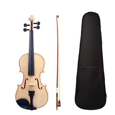 Imagem de FLFL Violino 4/4 Conjunto de Violino Acústico Placa de Basswood W/Arco de Brasilwood + Estojo de Lona Estudante Violino Uso Iniciante