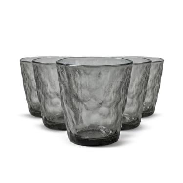 Imagem de Conjunto de 6 Copos de Vidro Fumê, Design Orgânico com Textura Ondulada diamante, 260ml, Estilo Vintage para Água, Suco e Drinks