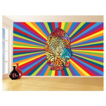 Imagem de Papel De Parede 3D Animais Pop Art Onça Pintada 3,5M Pxa88 - Você Deco