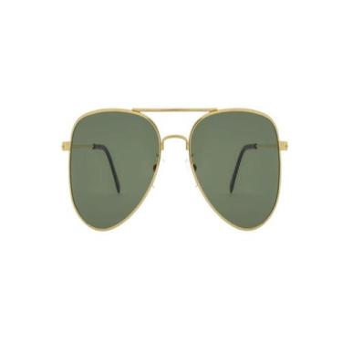 Imagem de Óculos De Sol Uva Aviador Unissex Dourado - Shark Óculos