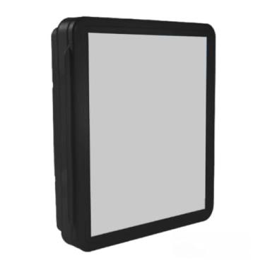 Imagem de Armário Para Banheiro Com Espelho Vision Embutir/Sobrepor Plástico Branco Preto Kit Fixação, Completo com Kit de Fixação - Organizador com Prateleiras(RETO PRETO)