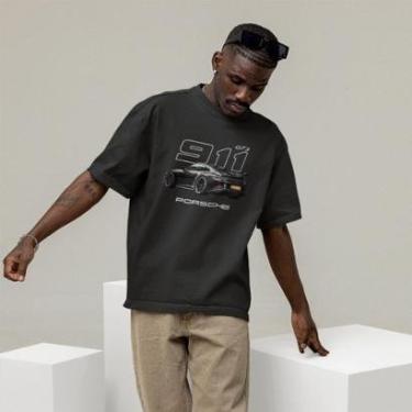 Imagem de Camiseta Techmalhas Oversized Longline Leve Macia Masculina-Masculino