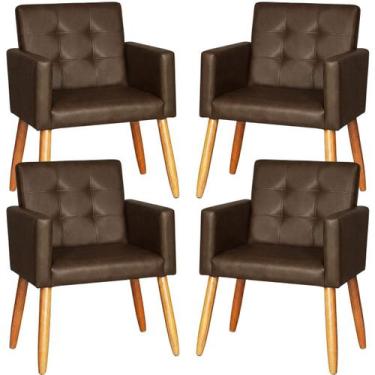 Imagem de Kit 4 Poltronas material sintético para Manicure Sala de Estar Decorat