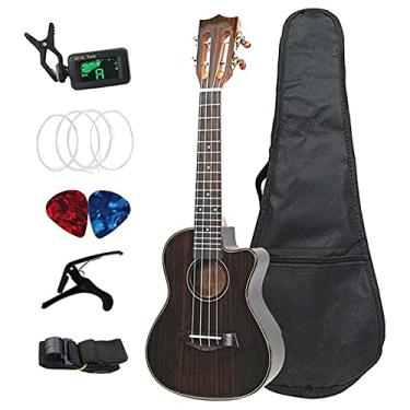 Imagem de Ukulele infantil Ukulele 58 cm Ukulele acústico madeira jacarandá 4 cordas instrumento musical guitarra havaiana com bolsa acessórios ukelele