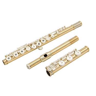 Imagem de Flauta Instrumento Musical Flauta Estilo Prata Chapeamento Teclas 85 Ouro e Liga de Cobre Material C Tone Flauta Starter Flauta