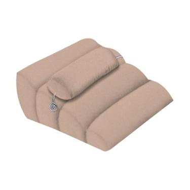 Imagem de YWJLQH Travesseiro de cunha, suporte para pernas, travesseiro triangular, travesseiro de bruços para adultos lendo, L, Bege