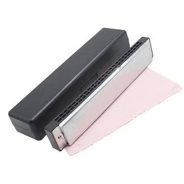 Imagem de Gaita Tremolo de prata com 24 furos e fileira dupla para iniciantes musicais (cor: tecla D)