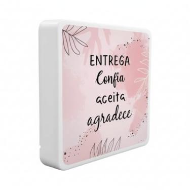 Imagem de Luminária Box Slim Entrega Confia Aceita e Agradece, USB, LED 5W, 20x18x5 cm, Polietileno, Bivolt