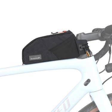 Imagem de Rhinowalk Bolsa para quadro de bicicleta de 1,2 L, bolsa de guidão impermeável com suporte de telefone, bolsa frontal pequena com alça ou suporte de parafuso, serve na maioria das bicicletas – preta
