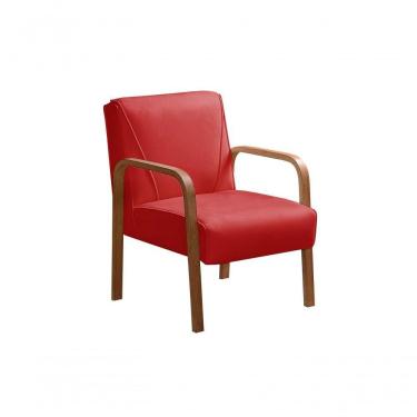 Imagem de Poltrona Decorativa Anita Cadeira Moderna Sala Recepção - Suede Vermelho 100