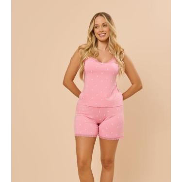 Imagem de Pijama Feminino Curto De Alcinha Evanilda Rosa, GG, Rosa