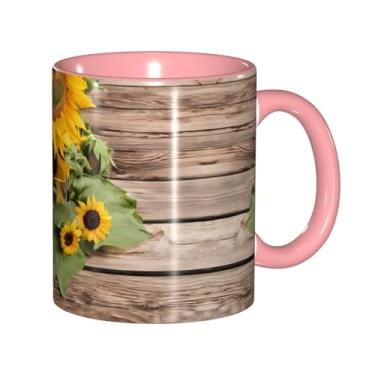 Imagem de Zeraoke Canecas de café criativas com estampa de girassóis, personalizadas, presente para a família, tamanho de 325 ml, unissex