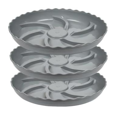 Imagem de Prettyia Bandeja de vaso de plantas e bandeja coletora de plantas, pires de plantas, pires de plantas para ambientes internos e externos, 16, 20, 10, 12, 35,5 cm, bandeja de plástico resistente, 15 cm