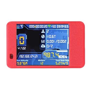 Imagem de VBESTLIFE Placa de Desenvolvimento de Mineração de Bitcoin ESP32, Mini Display Inteligente de Mineração de Bitcoin de 2,8 Polegadas 1060KHs ESP2-2432S028 para Cálculo de Módulo de Taxa de (vermelho)
