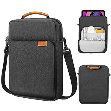 Imagem de MoKo Bolsa para tablet de 9-11 polegadas com alça de ombro serve para iPad Pro M4/iPad Air M2 de 11 polegadas, iPad 10th 10.9, iPad 9/8/7th 10.2, iPad Air 5/4th 10.9, Tab S8/S9 11, preto e cinza
