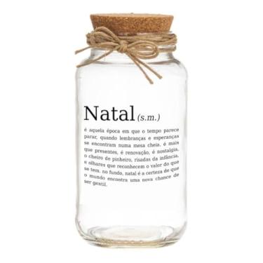 Imagem de Pote De Vidro Hermético 750ml Com Tampa De Rolha Para Armazenar Temperos Biscoitos Artesanato(Natal)