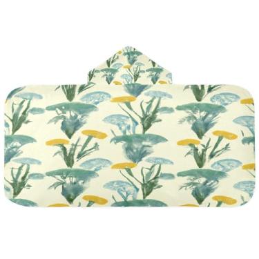 Imagem de Burbuja Botanicals Toalha de banho com capuz para crianças, toalha de praia de pelúcia macia absorvente para meninas e meninos 3-10 anos, 61 x 127 cm