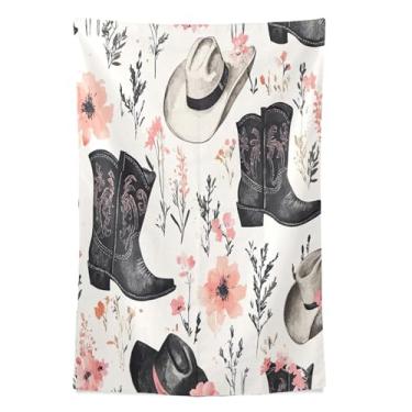 Imagem de STAYTOP Tapeçaria Botas de Cowboy Ocidentais Tapeçarias de Parede para Decorações de Casa Decoração de Dormitório Sala de Estar Quarto Tapete de Parede (60×51in)