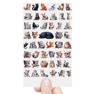 Imagem de Graviarte - Cartela 47 Adesivos Gatos Gatinho Filhote DTF UV Prova D'Água