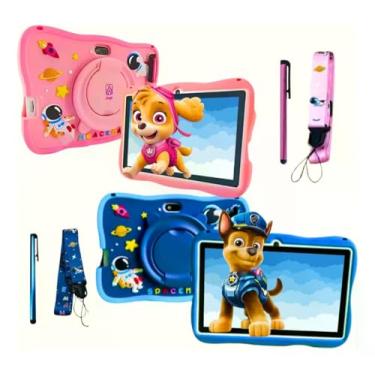 Imagem de Tablet Infantil A16, 7 Polegadas, 64 GB, 4 GB RAM, Android 13, Controle Parental, Wi-Fi, Capa Resistente, Câmera Frontal e Traseira
