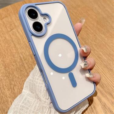 Imagem de Capa magnética transparente da moda para carregamento sem fio para iPhone 16 15 14 Plus 13 12 Mini 11 Pro Max XS Max XR Capa de acrílico, azul Serra, para iPhone 13 ProMax
