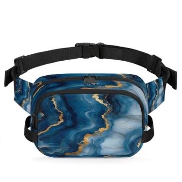 Imagem de Pochete abstrata de mármore dourado para mulheres e homens com alça ajustável bolsa transversal bolsa de peito bolsa tiracolo bolsa tiracolo, Cor 23