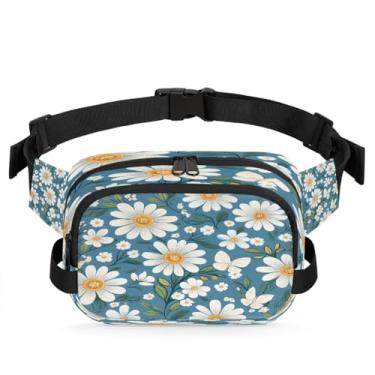 Imagem de Pochete de margarida verde para mulheres e homens com alça ajustável, bolsa transversal, bolsa de peito, bolsa tiracolo, Cor 13