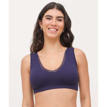 Imagem de Sutiã Top Sem Bojo com Renda Marisa-16731, 46, Azul