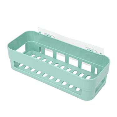Imagem de GLOGLOW Organizador de Armazenamento de Parede, Prateleira de Chuveiro de Material PP, Rack de Armazenamento de Banheiro Fácil de Instalar para Vidro de Azulejos e Superfícies de Madeira (Verde)