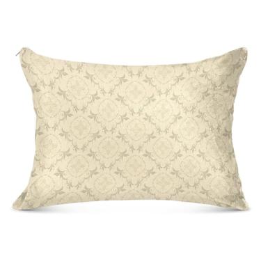 Imagem de Capa de travesseiro de corpo macio vintage com design floral marrom 53 x 137 cm, fronha com zíper para outono e inverno