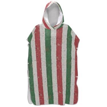 Imagem de Joisal Bandeira Italiana Vintage Surf Poncho Trocador Roupão para Adultos Praia com Capuz Toalha de Banho Secagem Rápida Homens Mulheres Poncho com Capuz
