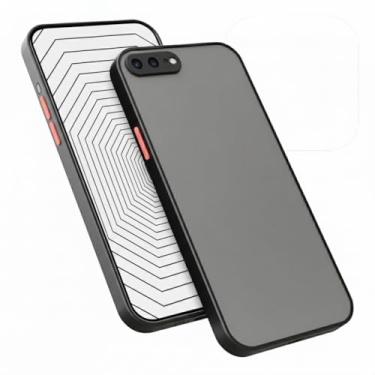 Imagem de Capa Protetora Compatível com Apple iPhone 7 PLUS / 8 PLUS Fosca Translúcida Silicone Preta Com Proteção de Câmera