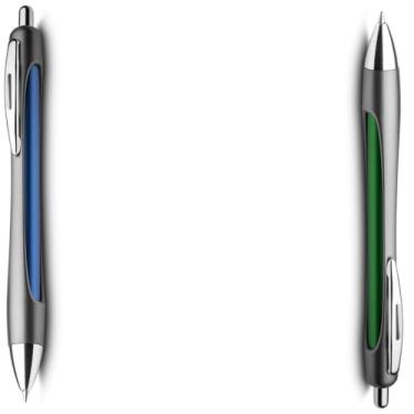 Imagem de Caneta Esferográfica Executiva em Alumínio, Escrita Azul, Corpo Cilíndrico, Acabamento Fosco, Grip Metálico, Refil Parker, 14cm (Azul e Vermelho)