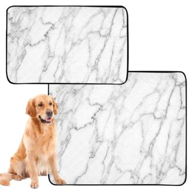 Imagem de Almofadas de xixi laváveis para animais de estimação abstratas brancas e cinzentas almofada para animais de estimação extragrande absorvente para cães tapete de gaiola de cachorro fofo, médio + grande