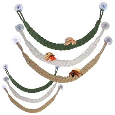 Imagem de kathson 6 peças de brinquedos de escalada de caranguejo eremita, escada de corda de escalada de caranguejo eremita com 10 ganchos de ventosa, acessórios de terrário para lagartos cobras lagartixas (3