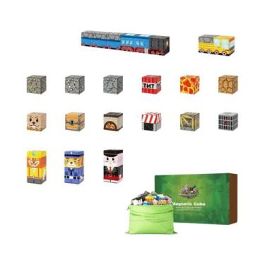 Imagem de Blocos De Construção Magnéticos Brinquedo Montessori STEM Para Criança