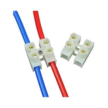 Imagem de Conector De Bloco Terminal 2P 10 Peças Plástico Com Parafuso Para Fios
