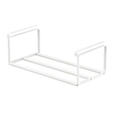 Imagem de Greensen Prateleira Expansível Organizadora de Sapatos, Prateleira de Ferro Suspensa Sob Armário Com Instalação Sem Furos, para Entrada Corredor Armário Cozinha Armazenamento 20 X 15 X 40,5 (Branco