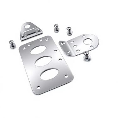 Imagem de Suporte de placa de licença de motocicleta cromado para motocicletas para Harley Davidson Bobber Chopper Honda Yamaha Suzuki Kawasaki Custom Bike