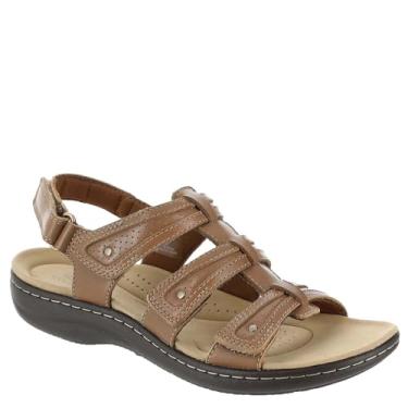 Imagem de Clarks Sandália feminina Laurieann Ivy, Couro bronzeado, 9 Narrow