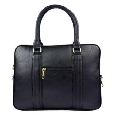 Imagem de Bolsa Executiva Feminina para Notebook 15.6" Couro Sintético Premium com Alça Ajustável(Preto)
