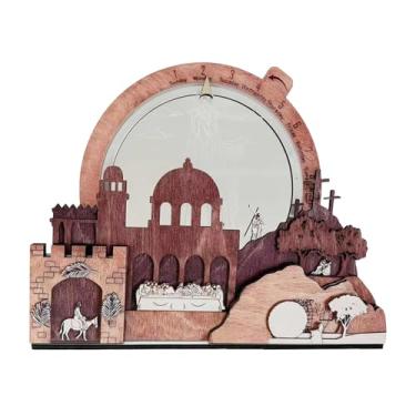 Imagem de shamjina Placa de madeira rústica para decoração de mesa com contagem regressiva para o Natal e a Páscoa. Ideal para decoração de quarto, casa de campo ou, Marrom