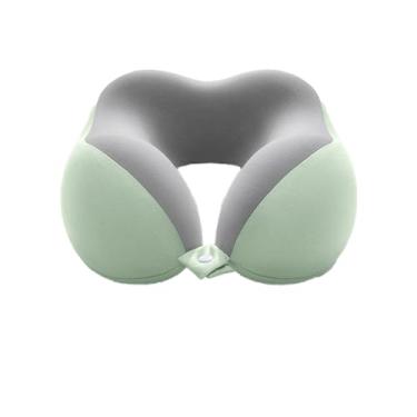 Imagem de Travesseiro De Pescoço De Viagem, Travesseiros De Viagem Para Avião Para Dormir, Travesseiro De Pescoço De Espuma De Memória Em Forma De U Para Descanso Para Dormir, Carro De Avião E Uso (Color:verde)