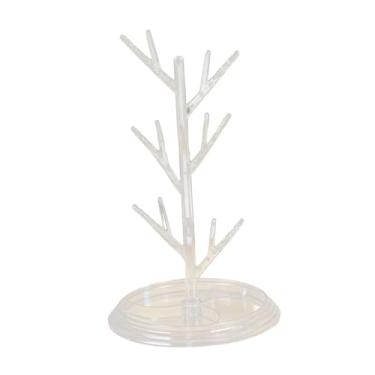 Imagem de simhoa Organizador de joias em formato de árvore, para colares e brincos, multifuncional, estilo antigo, ideal para guardar pulseiras e outros objetos em, Claro