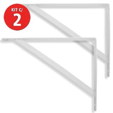 Imagem de Kit 2 Mão Francesa 15cm Branco Beltools